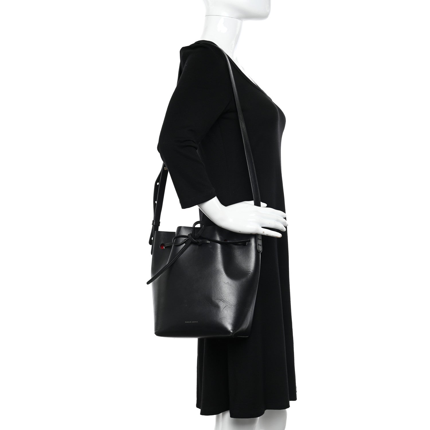 Mansur Gavriel Calfskin Mini Bucket Bag Black Flamma 2 of 11