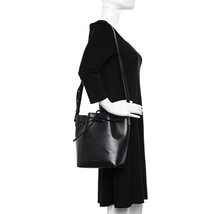 Mansur Gavriel Calfskin Mini Bucket Bag Black Flamma 2 of 11