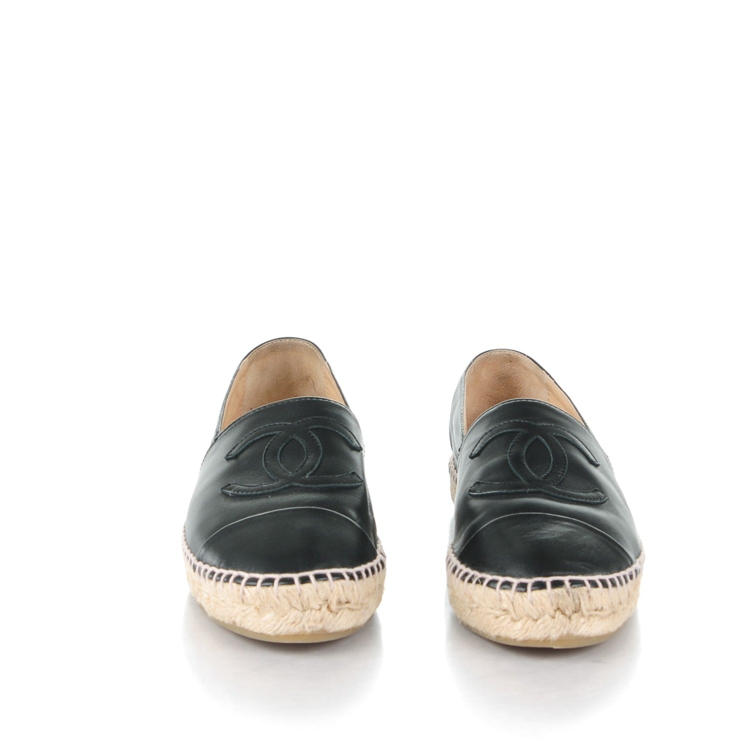 Chanel Lambskin CC Espadrilles 37 Black 2 of 9