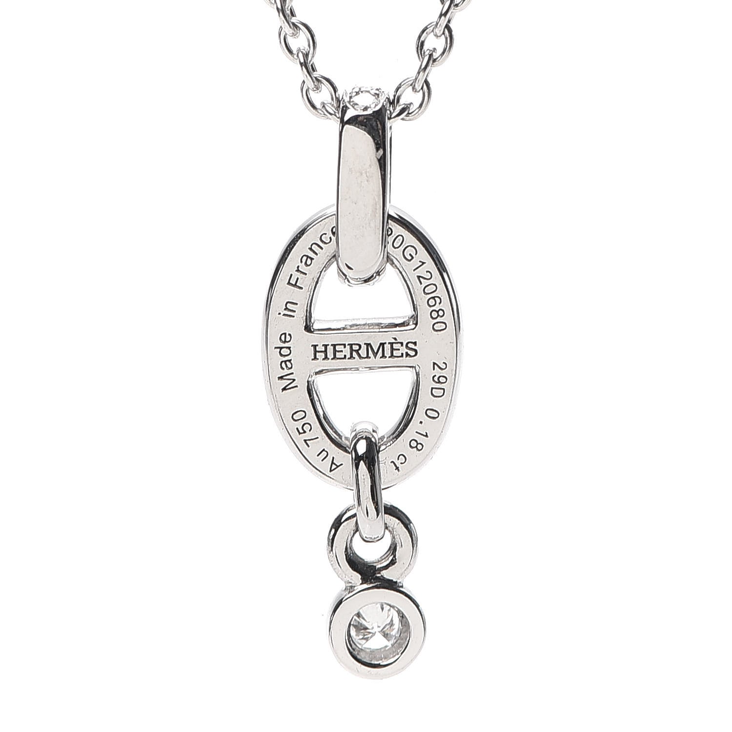 Hermes 18K White Gold Diamond PM Chaine d'Ancre Enchainee Necklace 5 of 6