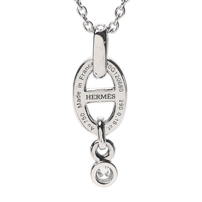 Hermes 18K White Gold Diamond PM Chaine d'Ancre Enchainee Necklace 5 of 6