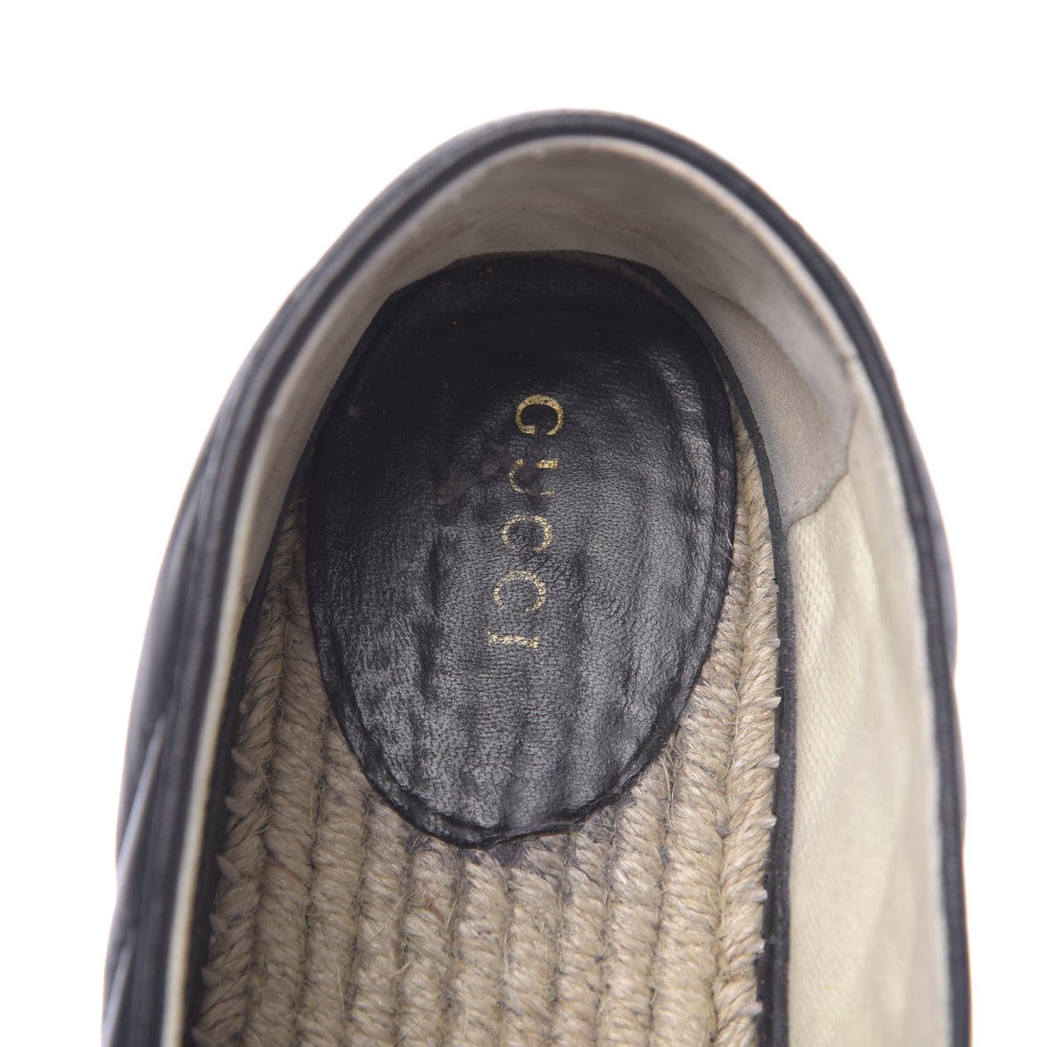 Gucci Nappa Matelasse GG Marmont Platform Espadrilles 37.5 Black 6 of 12