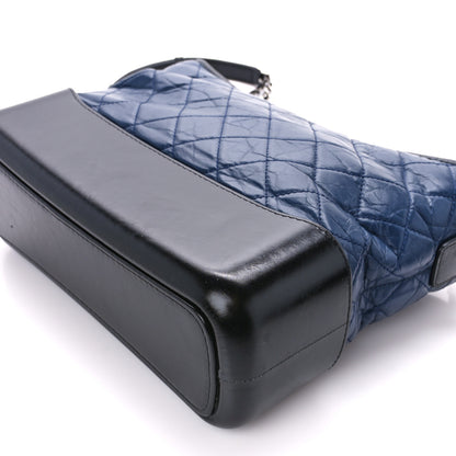 Chanel Aged Calfskin Quilted Medium Gabrielle Hobo Navy Black 10 of 11