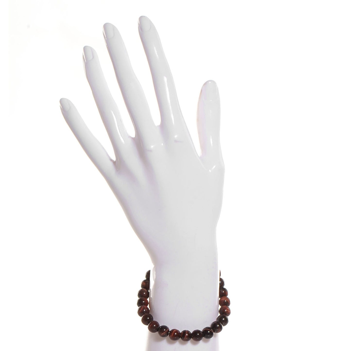 Sterling Silver Red Tiger Eye 8mm Spiritual Beads Bracelet
