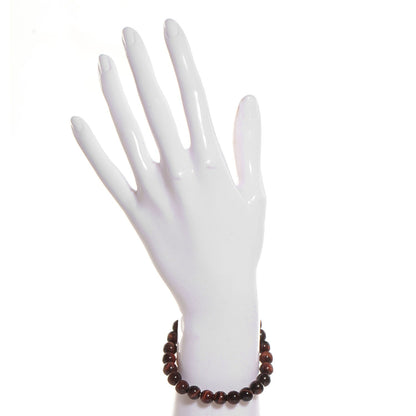 David Yurman Sterling Silver Red Tiger Eye 8mm Spiritual Beads Bracelet 2 of 6