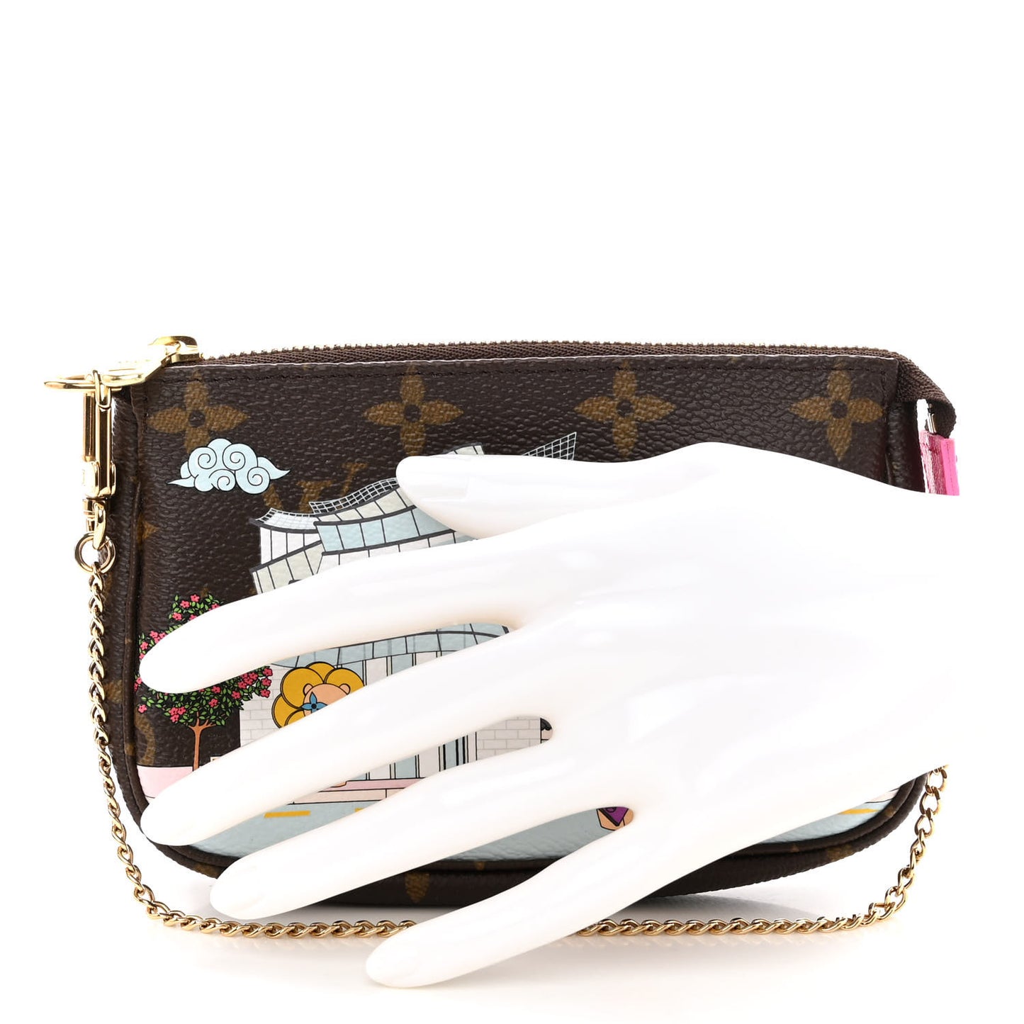 Monogram 2022 Christmas Animation Seoul Mini Pochette Accessories Fuchsia