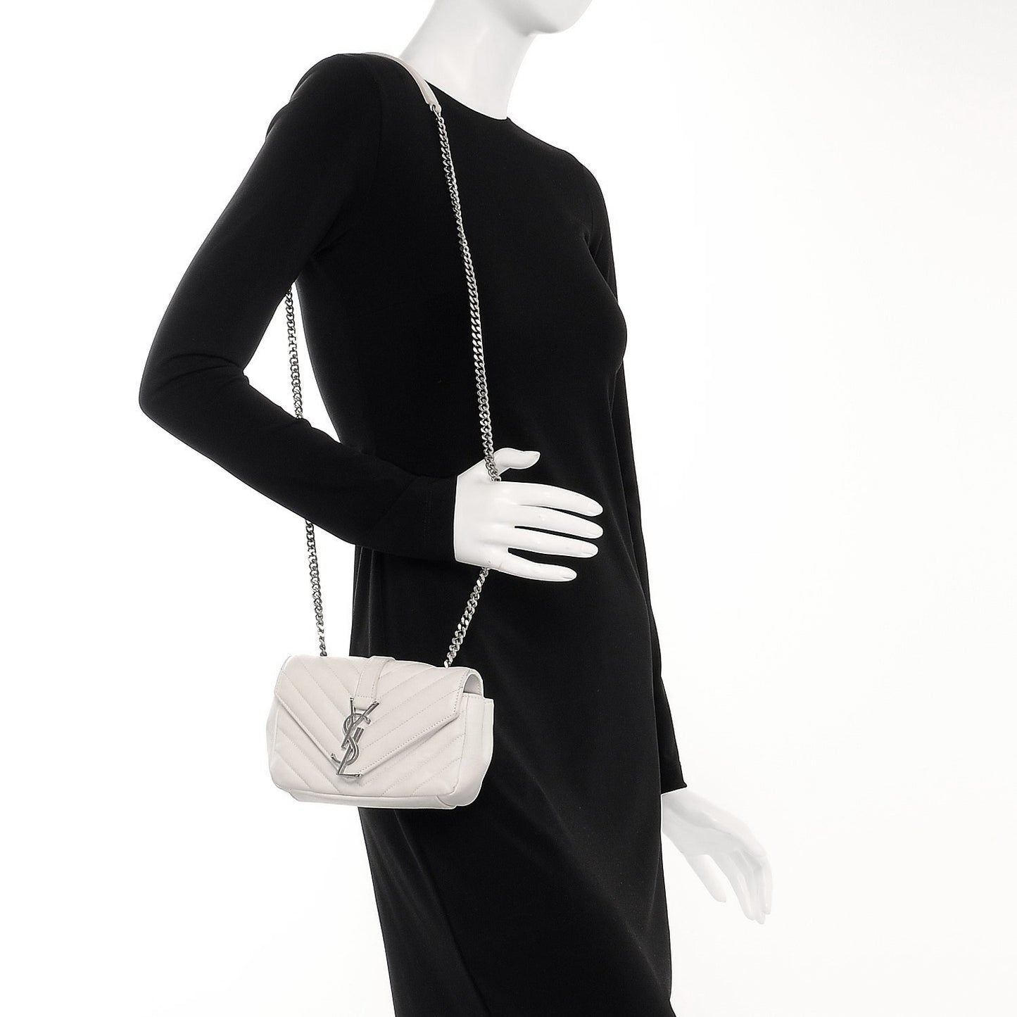 Sheepskin Matelasse Monogram Classic Baby Chain Bag Porcellana
