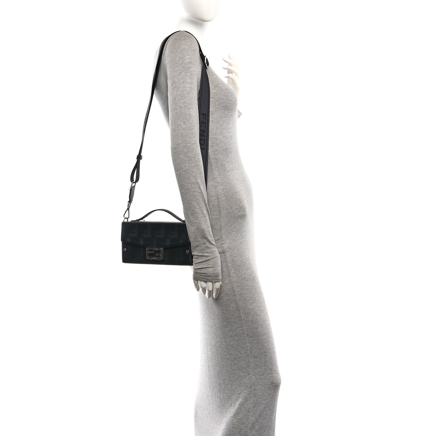 Vitello King FF Lines Embossed Baguette Soft Trunk Black