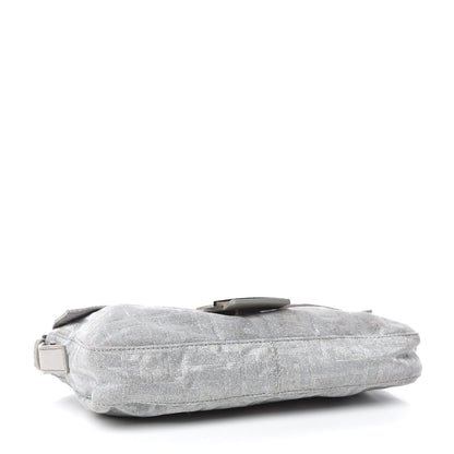 Fendi Metallic Lurex Zucca Baguette Silver 4 of 9