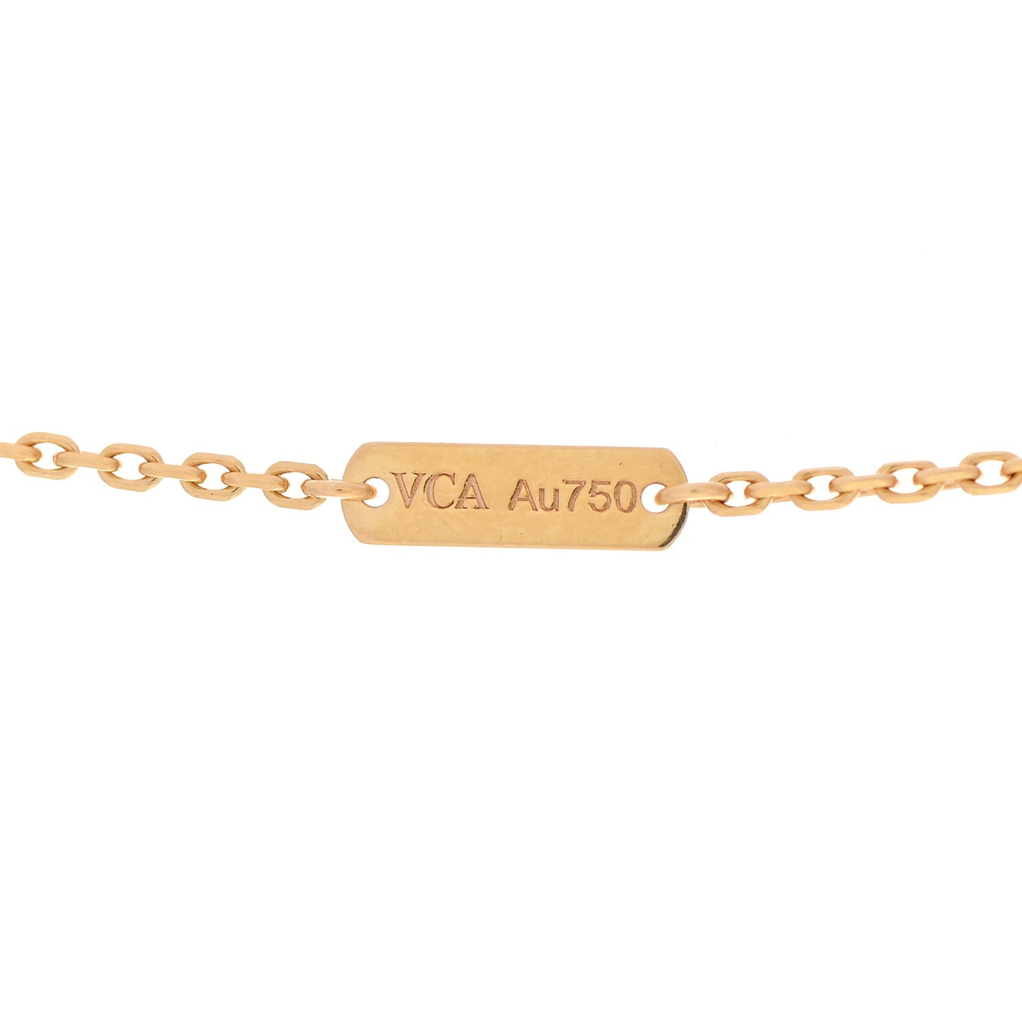 18K Yellow Gold Carnelian Vintage Alhambra Pendant Necklace