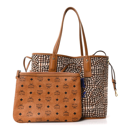 MCM Visetos Medium Liz Reversible Shopper Tote Cognac 4 of 16