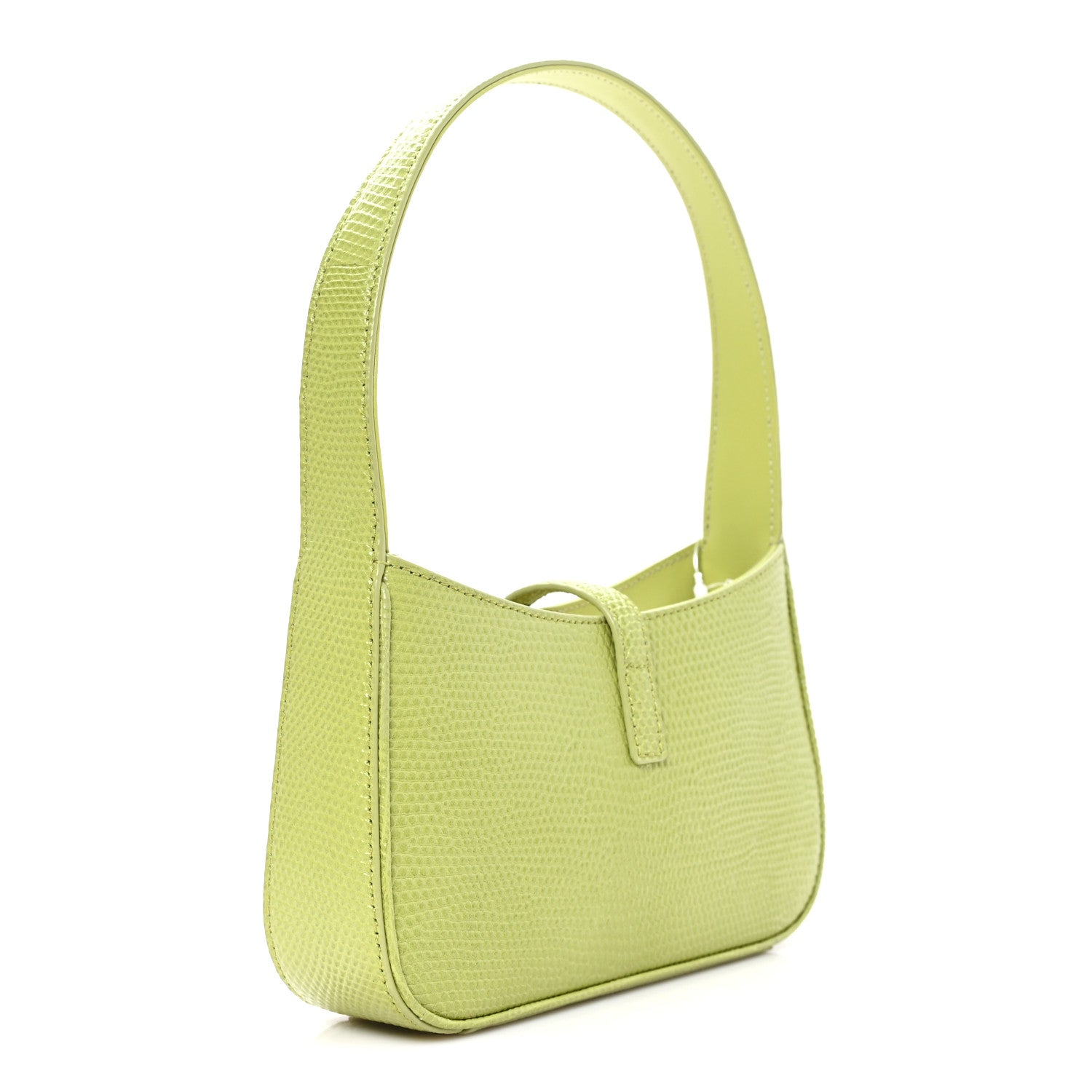 Saint Laurent Calfskin Lizard Embossed Le 5 A 7 Mini Hobo Dull Lime 3 of 10