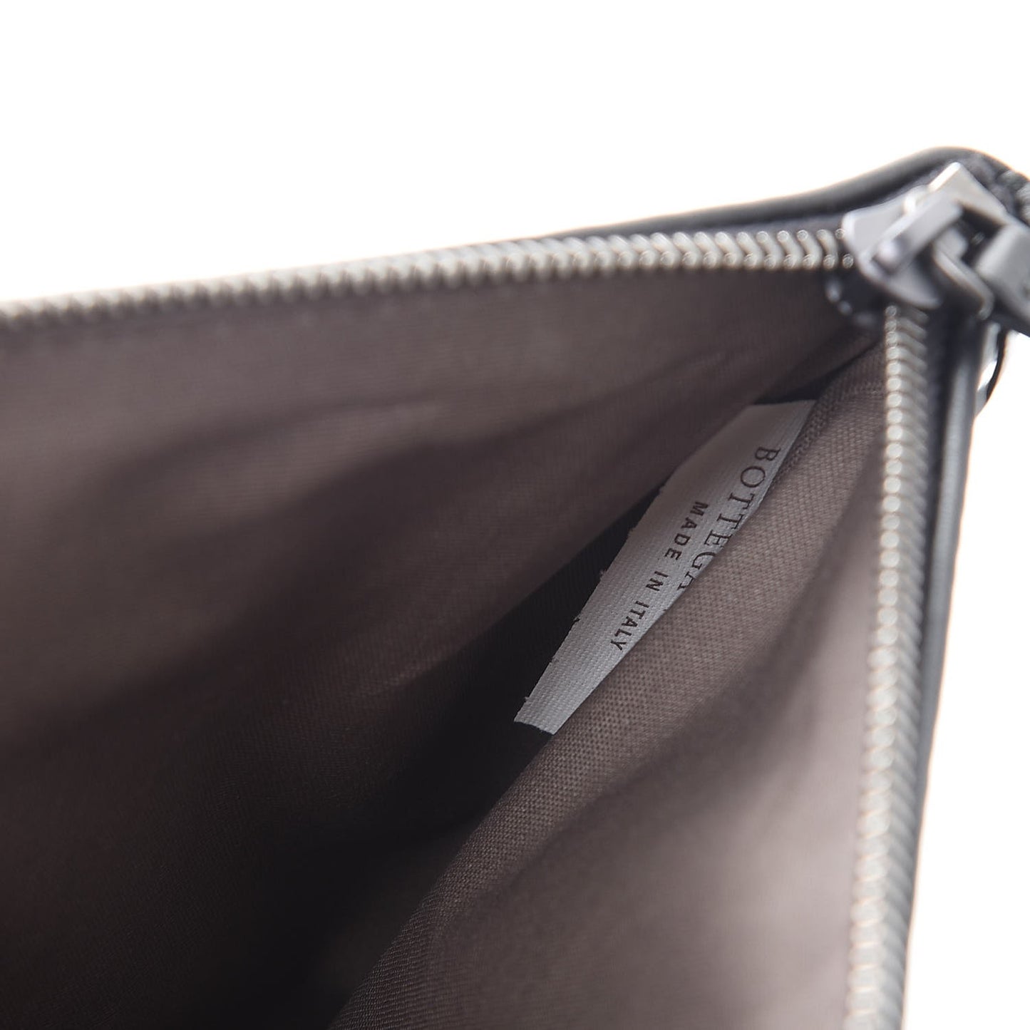 Nappa Intrecciato Flat Zip Pouch Nero Black