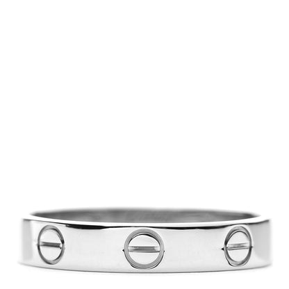 Cartier 18K White Gold 3.5mm LOVE Wedding Band Ring 54 6.75 1 of 4