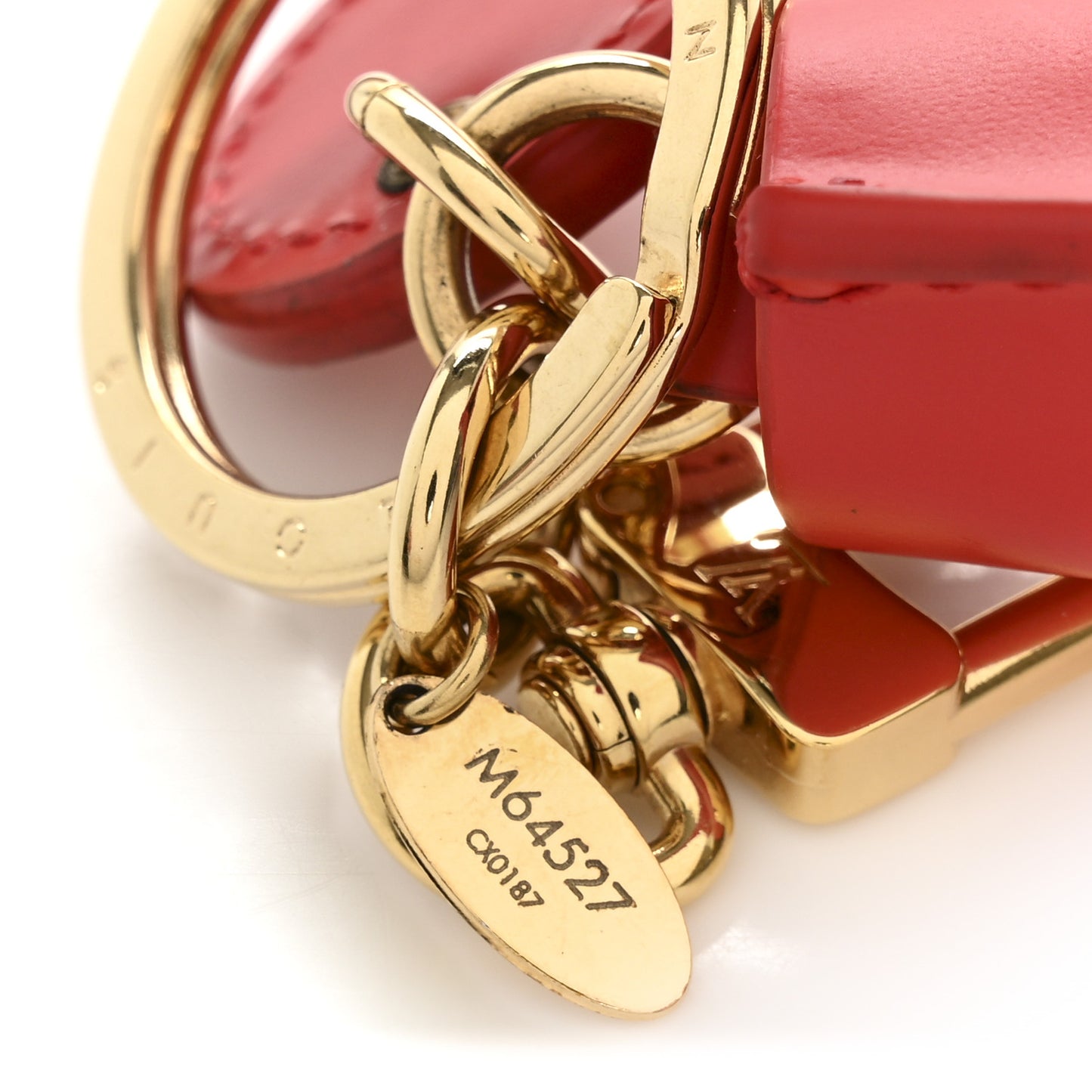 Monogram Tassel Bag Charm Red