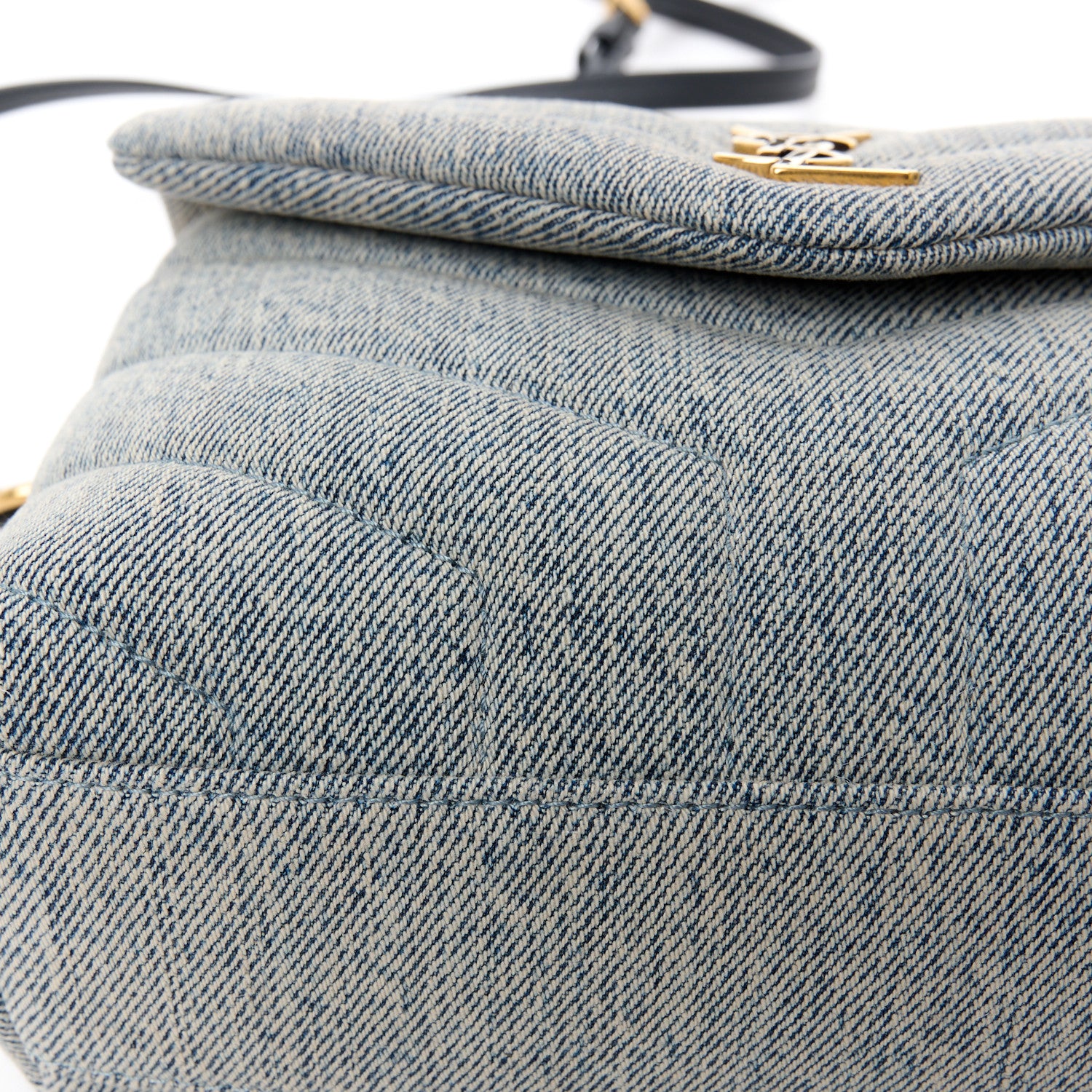 Saint Laurent Denim Y Quilted Monogram Toy Loulou Crossbody Bag Grey 13 of 14