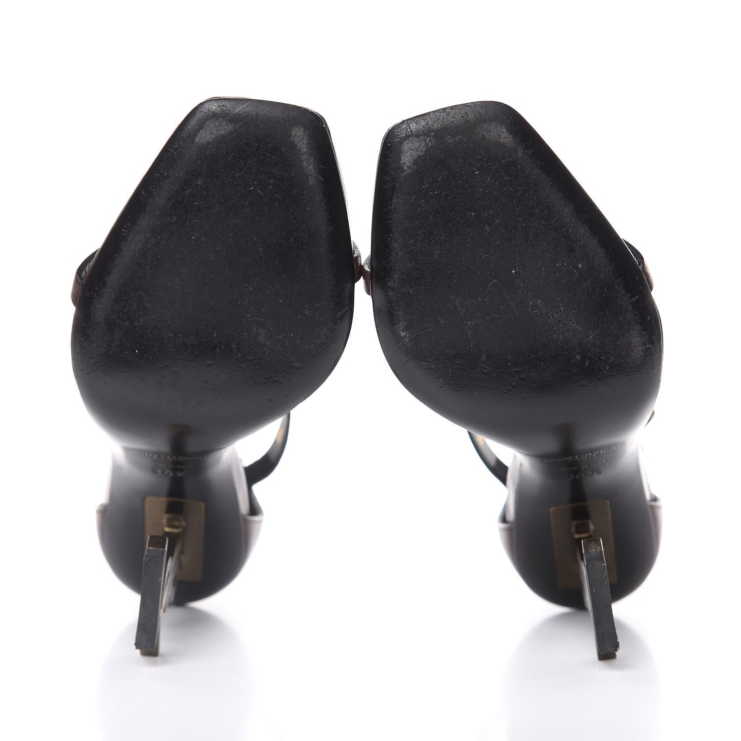 Saint Laurent Calfskin Opyum Sandals 36.5 Brown 5 of 12
