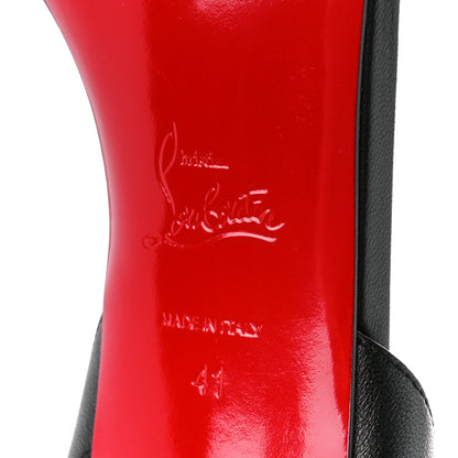 Christian Louboutin Calfskin O Marylin 85 Slingback Sandal Heels 41 Black 7 of 8
