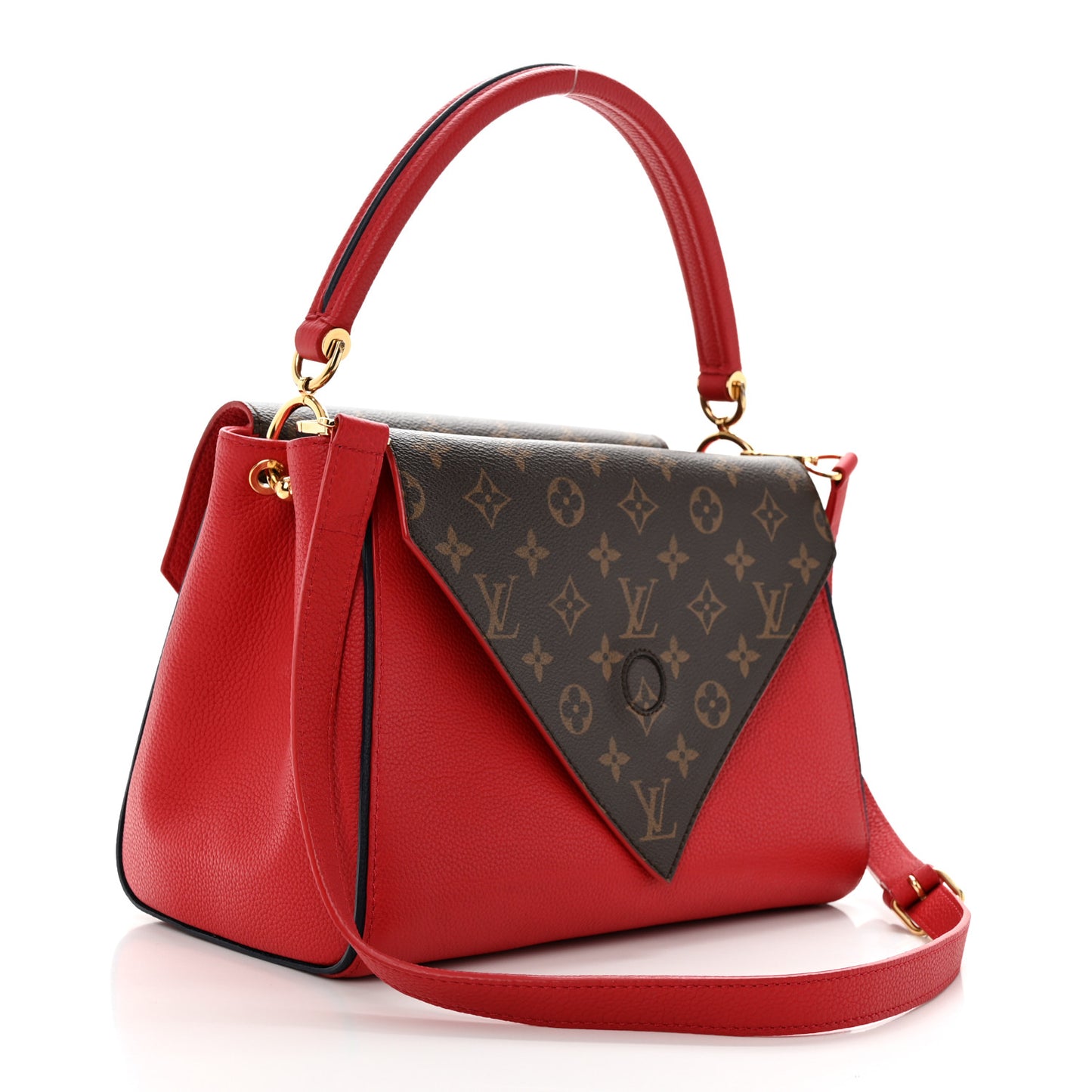 Grained Calfskin Monogram Double V Rubis