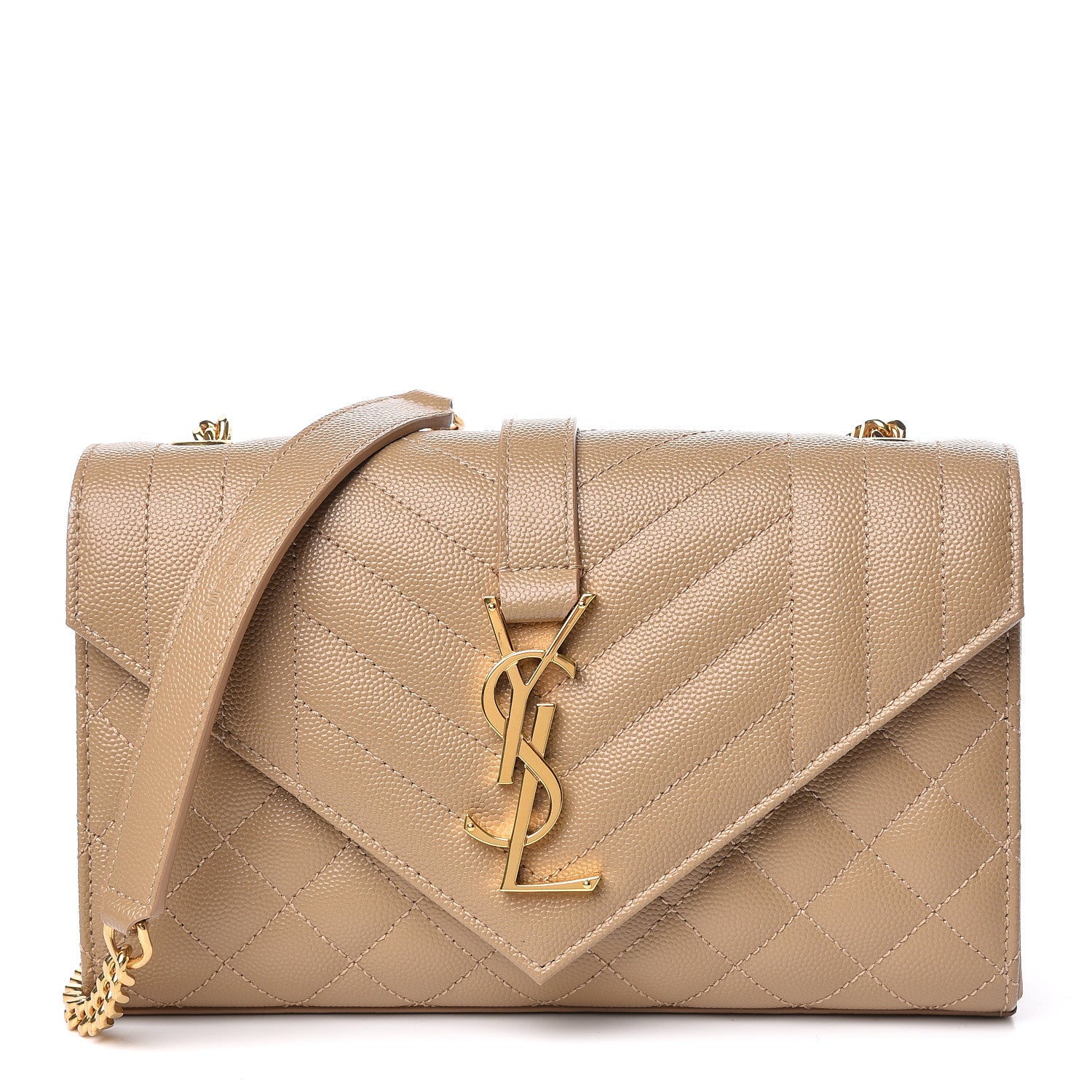 Saint Laurent Grain De Poudre Textured Mixed Matelasse Triquilt Small Monogram Satchel Cork 1 of 10