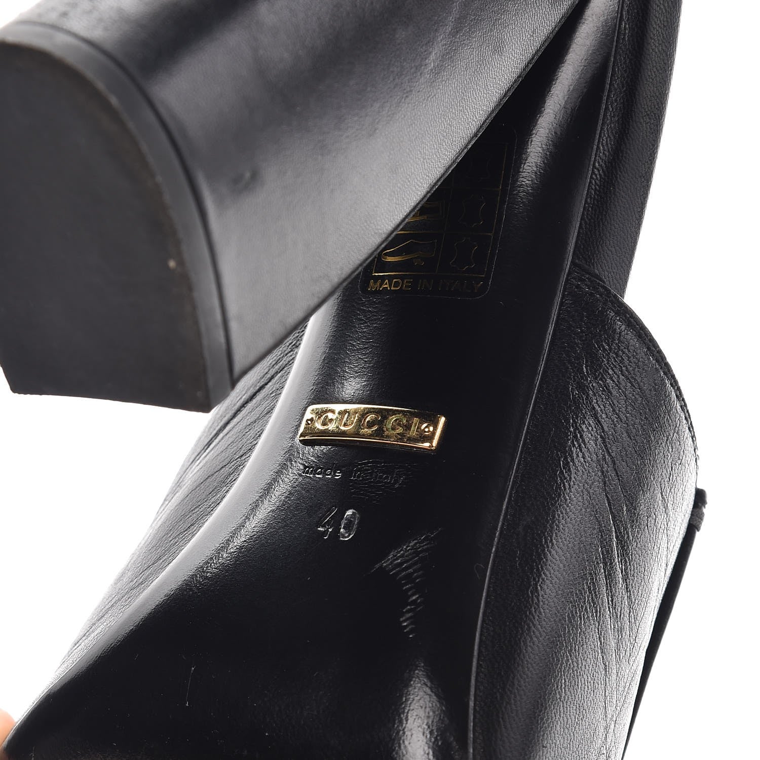 Gucci Malaga Kid Horsebit Princetown High Heel Mules 40 Black 8 of 11