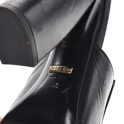 Gucci Malaga Kid Horsebit Princetown High Heel Mules 40 Black 8 of 11