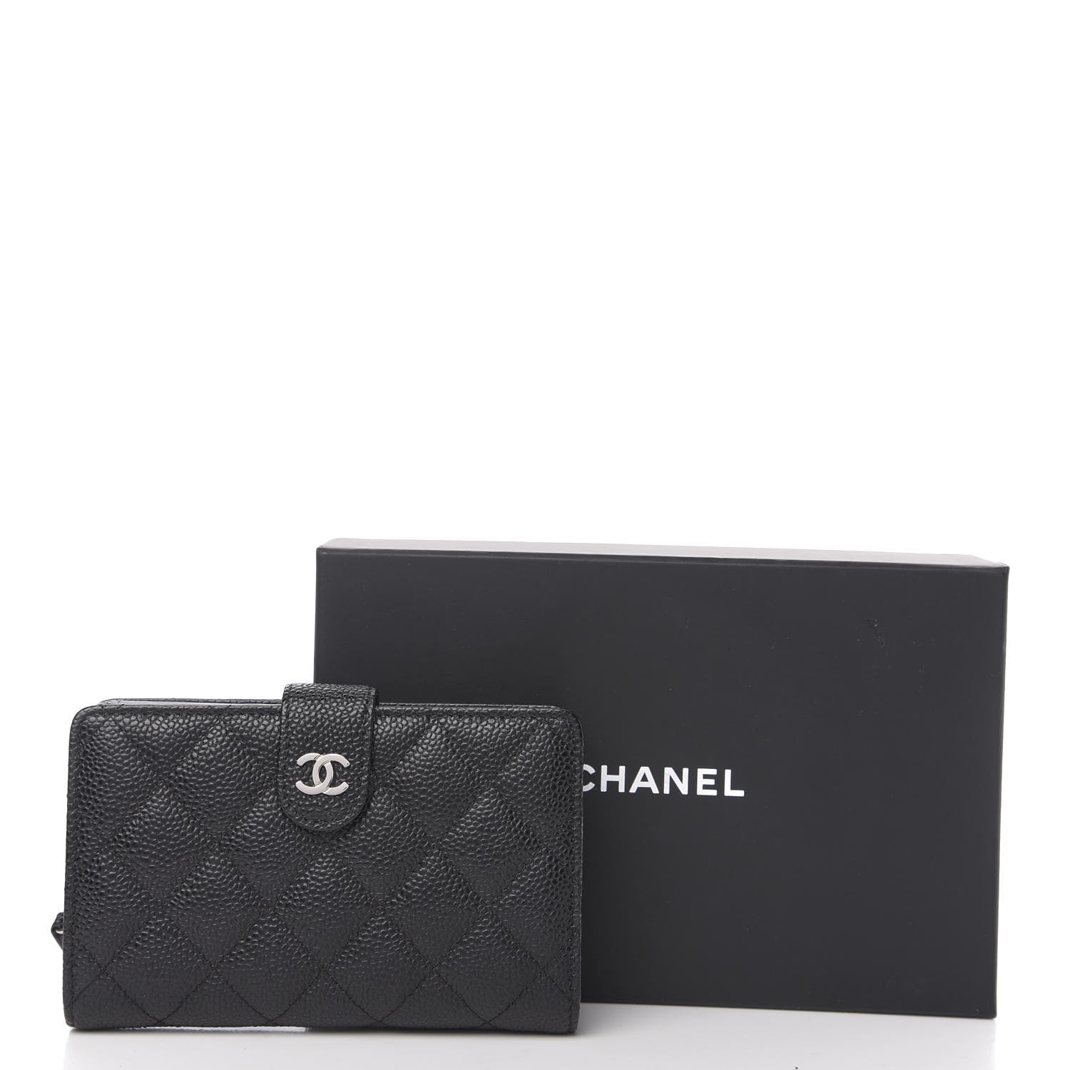 Chanel Caviar Quilted Zipped Pocket Wallet Black 9 of 9
