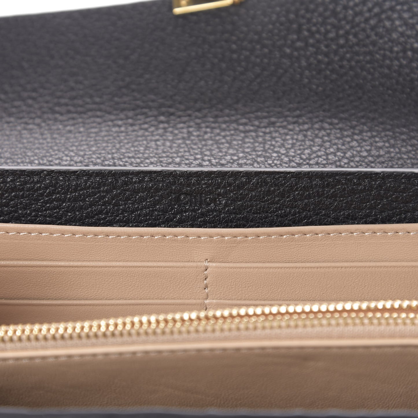 Grained Lambskin Drew Long Wallet with Flap Black