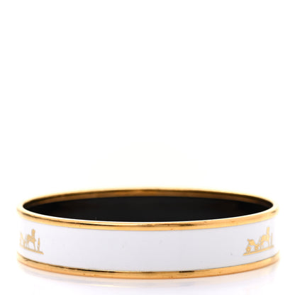 Hermes Enamel Printed Caleche Medium Bracelet 70 White 3 of 5