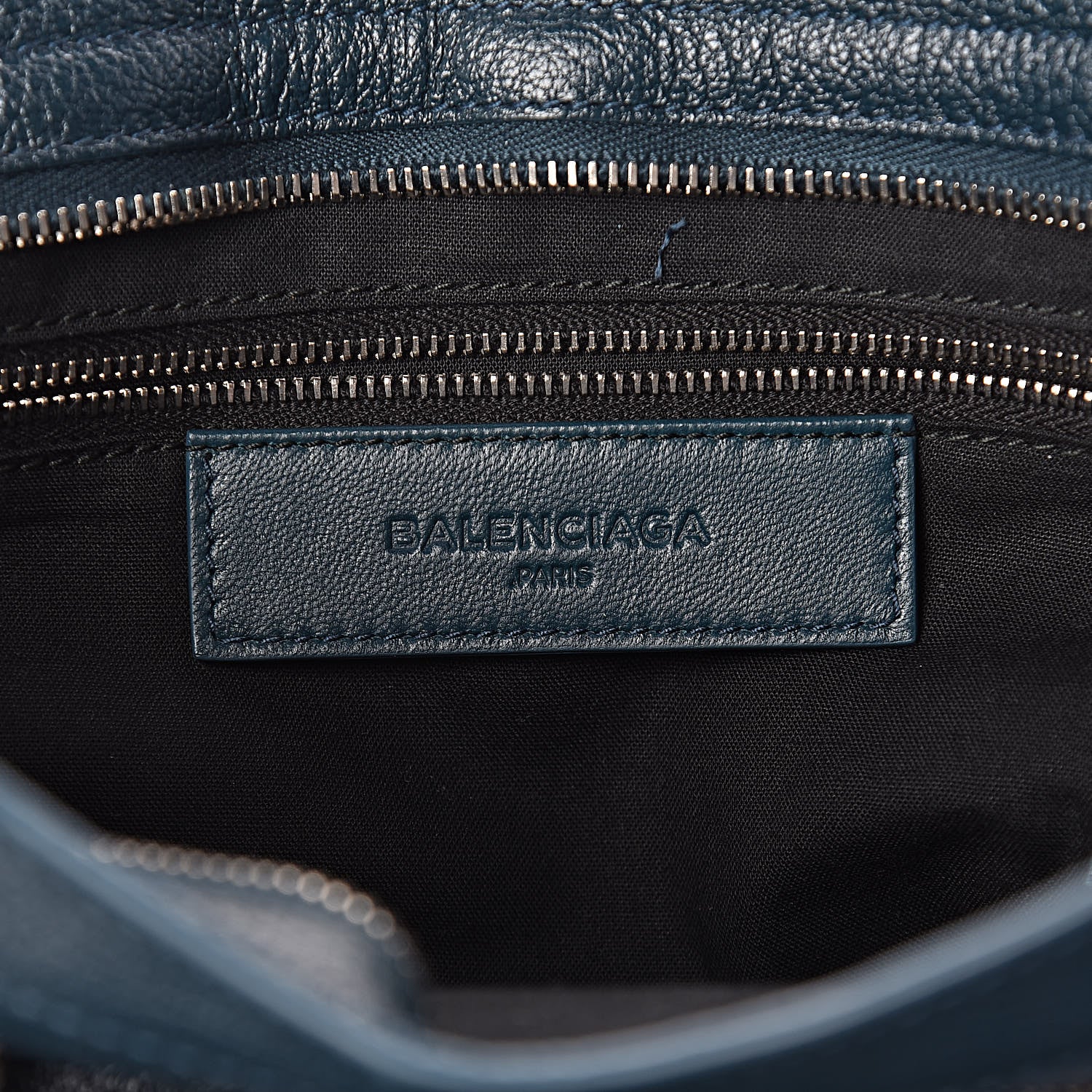 Balenciaga Chevre Silver Metallic Edge Hardware City Bleu Paon 6 of 10