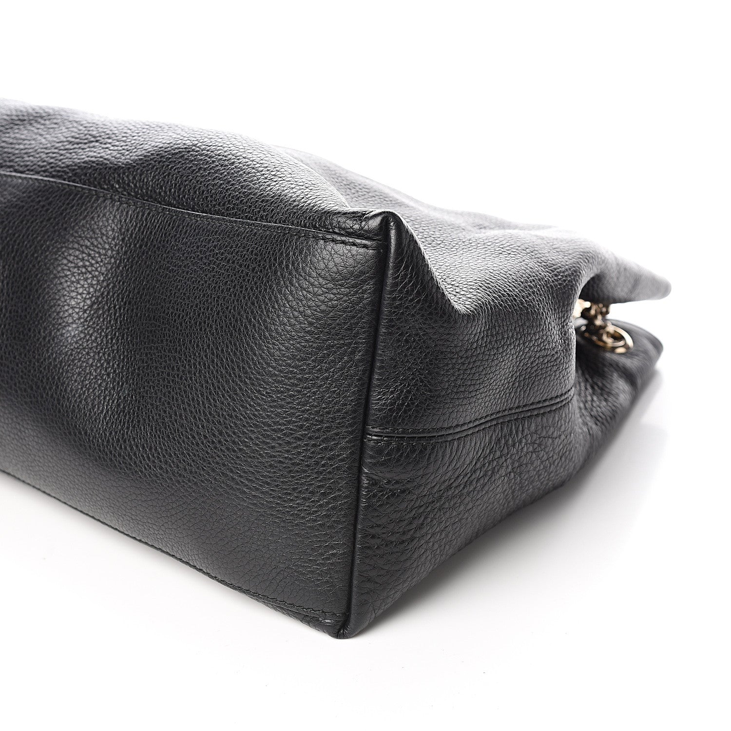 Gucci Pebbled Calfskin Large Soho Chain Shoulder Bag Black 9 of 10