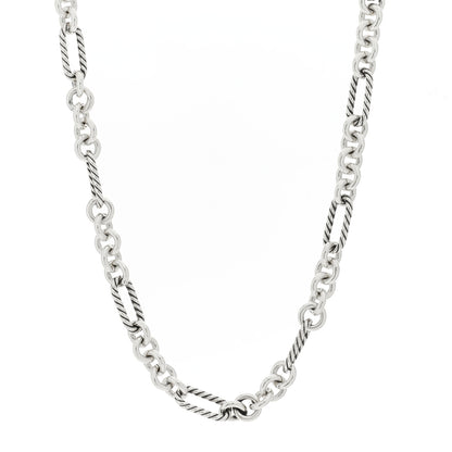 David Yurman Sterling Silver 18K Yellow Gold Link Figaro Link Toggle Necklace 1 of 5