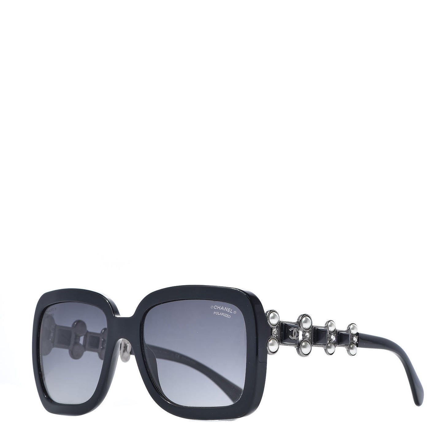 Pearl Crystal Bijoux Polarized Sunglasses 5335-B-A Black