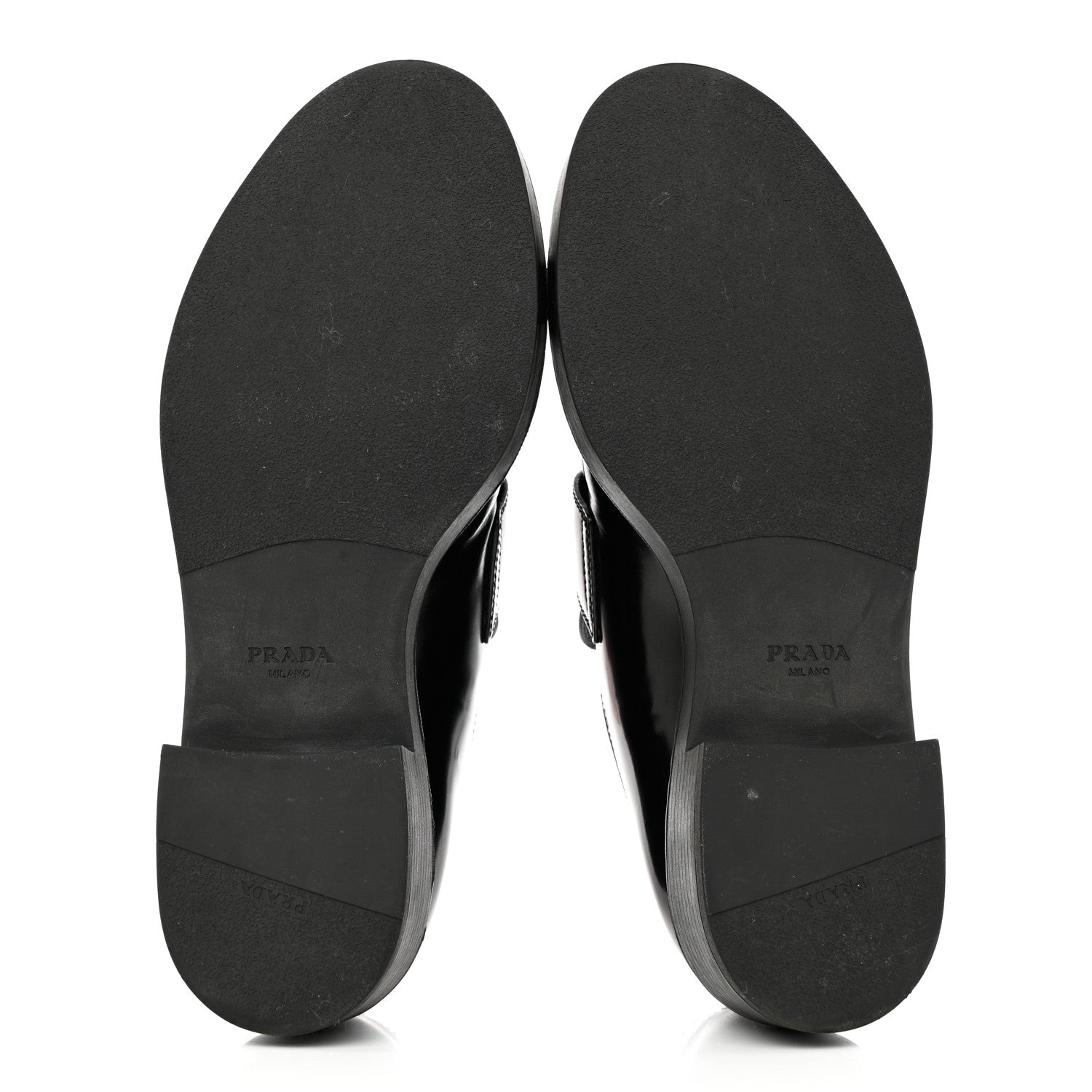 Prada Spazzolato Metal Triangle Logo 50mm Loafers 40.5 Black 5 of 12