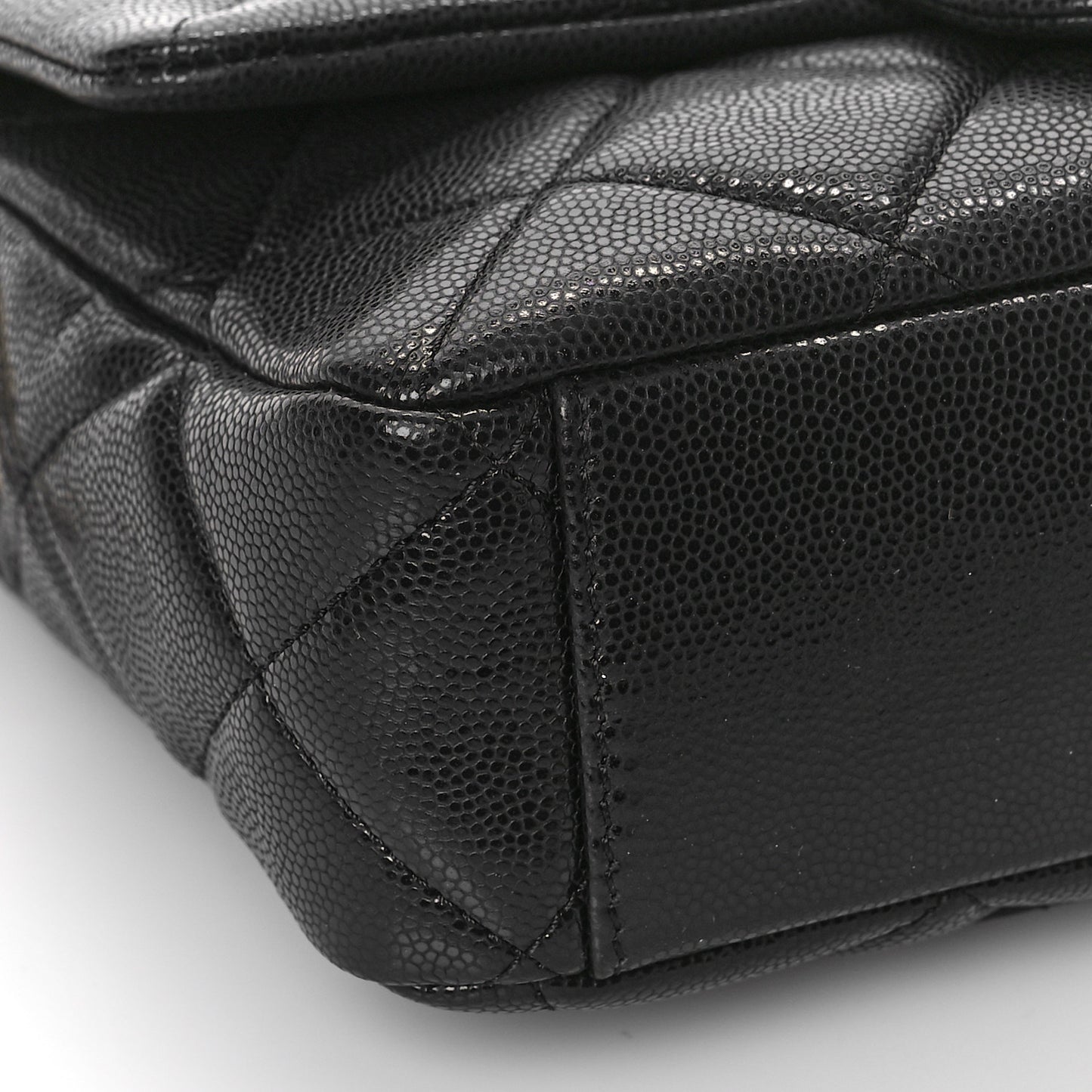 Caviar Quilted Small Twist Your Buttons Flap Black
