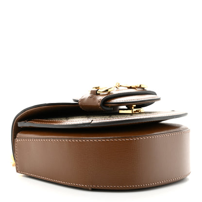 Gucci GG Supreme Monogram Mini Top Handle Horsebit 1955 Crossbody Bag Beige Brown Sugar 4 of 11