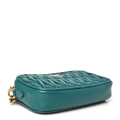 Miu Miu Nappa Matelasse Double Zip Chain Shoulder Bag Laguna 3 of 10