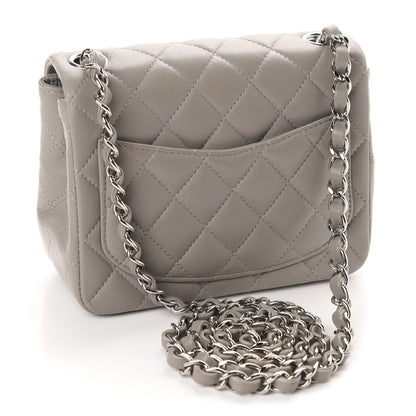 Chanel Lambskin Quilted Mini Square Flap Light Grey 3 of 11