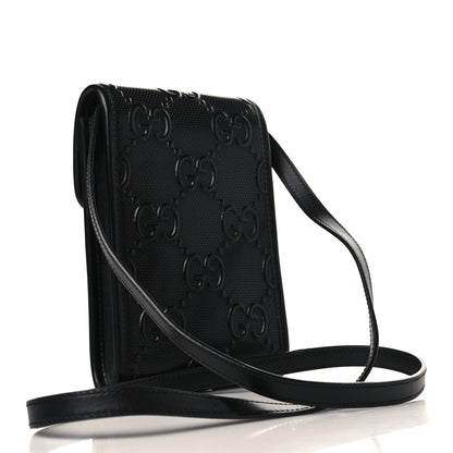 Gucci Calfskin GG Tennis Embossed Mini Crossbody Bag Black 2 of 7