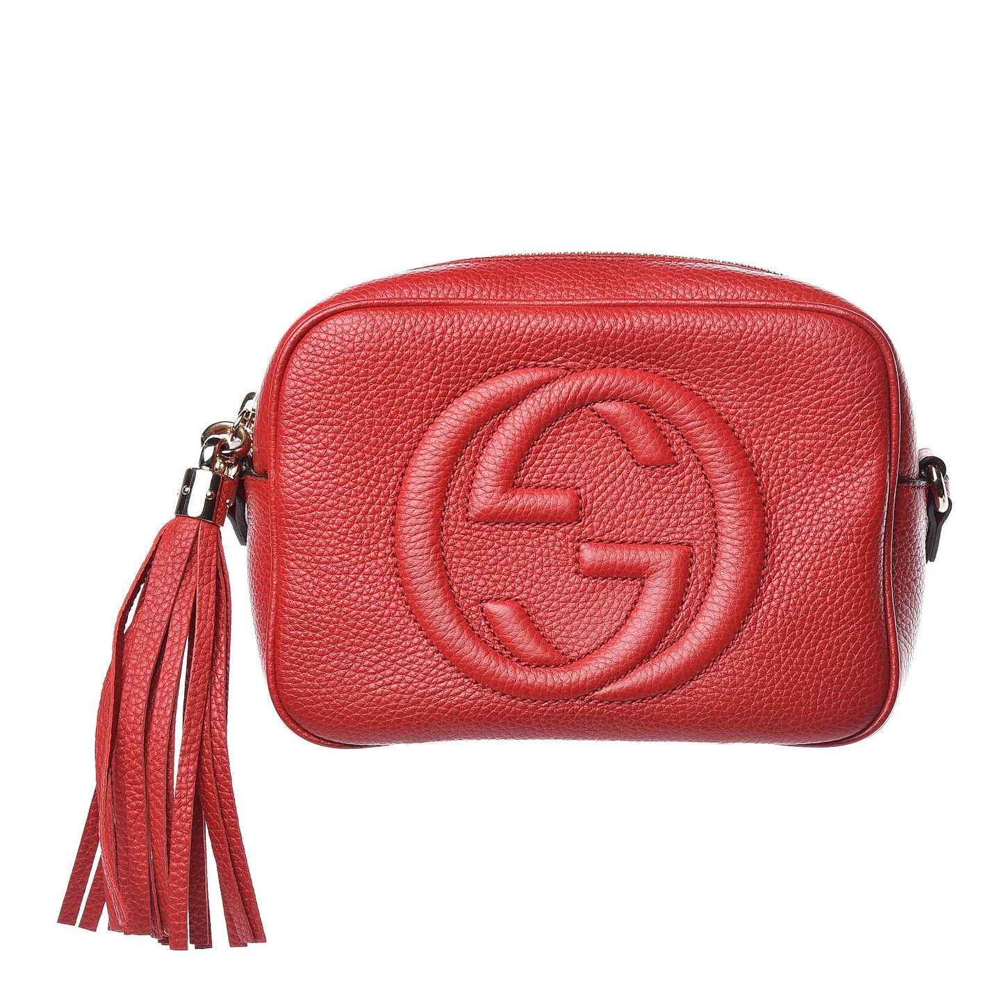 Pebbled Calfskin Small Soho Disco Bag Vibrant Red