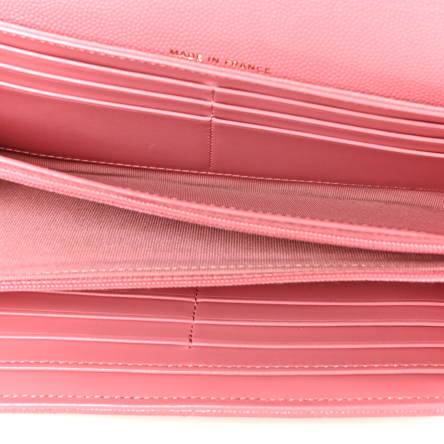 Caviar Quilted Large Gusset Flap Wallet Pink
