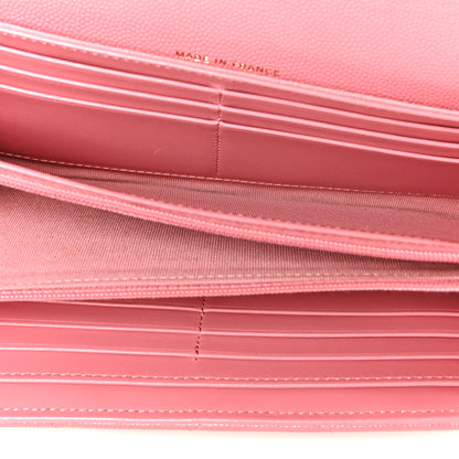 Chanel Caviar Quilted Large Gusset Flap Wallet Pink 5 of 10