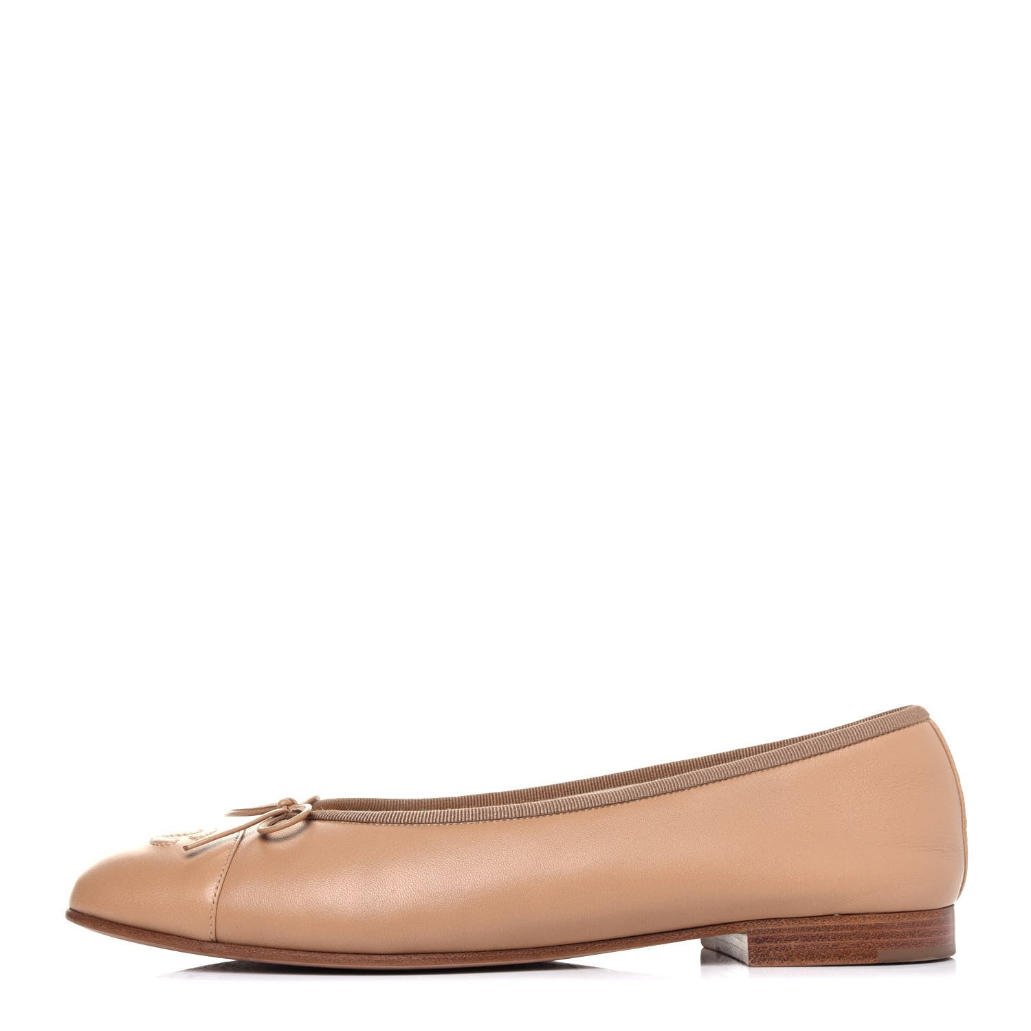 Chanel Lambskin Cap Toe CC Ballerina Flats 41 Beige 1 of 10
