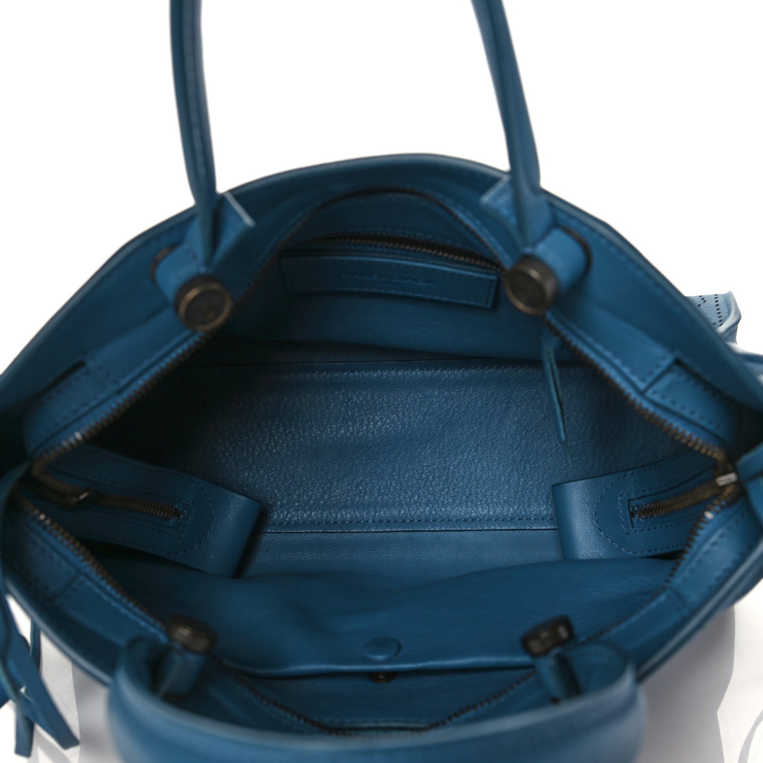 Balenciaga Veau Soyeux Perforated Blackout Hardware S City Bleu Canard 4 of 10