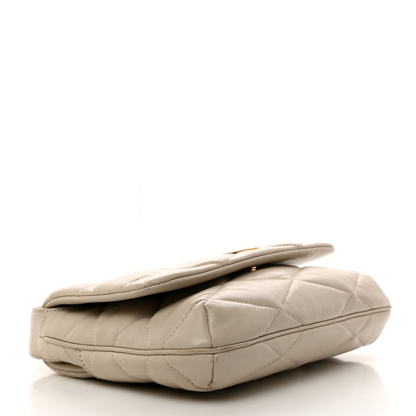 Lambskin Quilted Le 57 Diamond Shoulder Bag Crema Soft