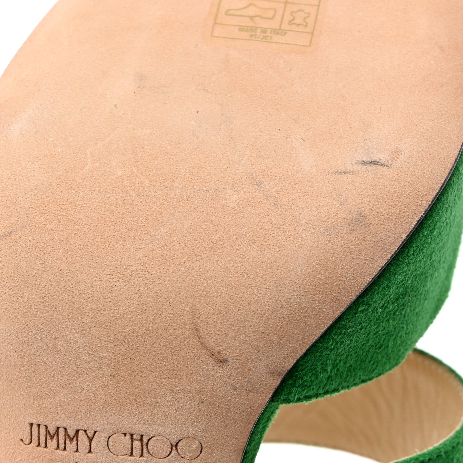 Jimmy Choo Suede Crystal Marta 90 Mules 39.5 Malachite 8 of 10