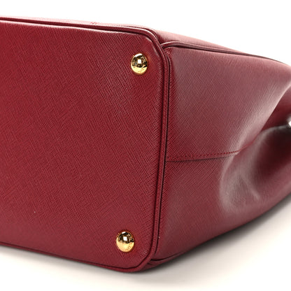 Prada Saffiano Lux Bi-Color Large Galleria Double Zip Tote Cerise Fuoco 8 of 8