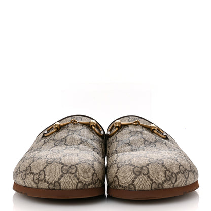 Gucci GG Supreme Monogram Miro Soft Calfskin Womens Horsebit Slippers 39.5 Beige Ebony New Acero 3 of 12