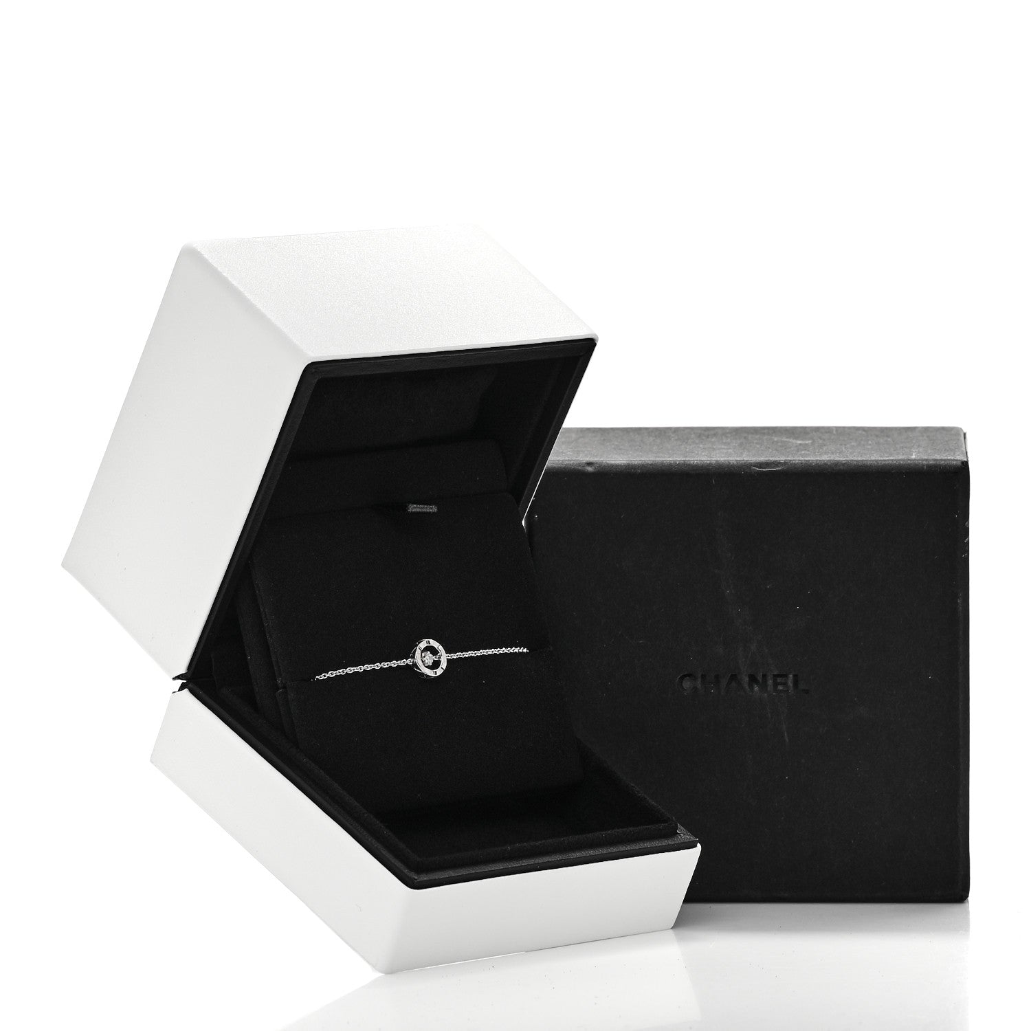 Chanel 18K White Gold Diamond Coco Crush Station Bracelet 5 of 5