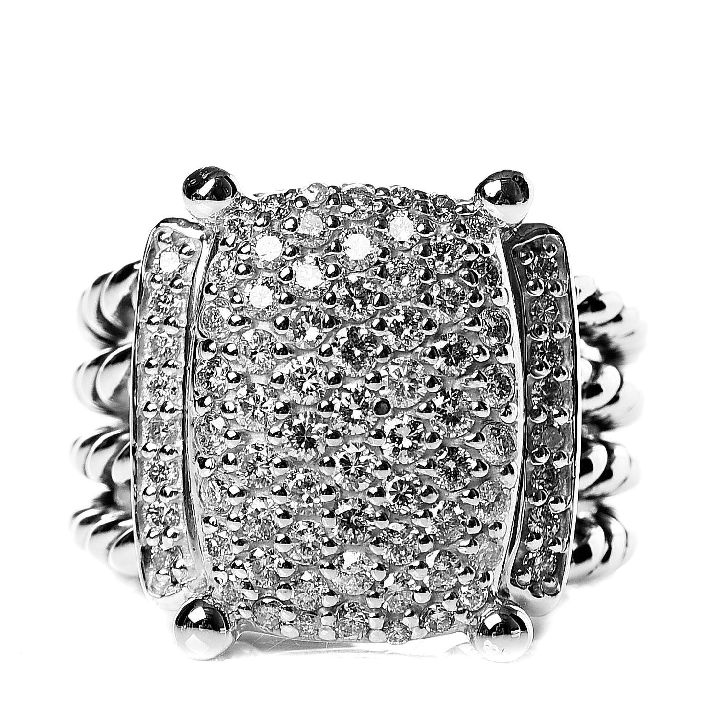 Sterling Silver Diamond 16mm Wheaton Ring 53 6.5